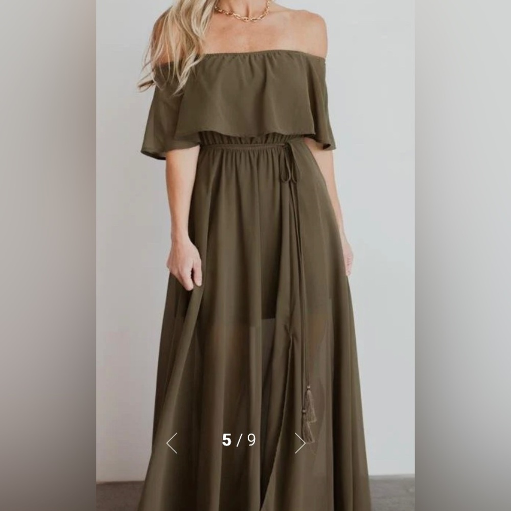 COPY - Victoria Off-the-Shoulder Maxi Dress - Olive